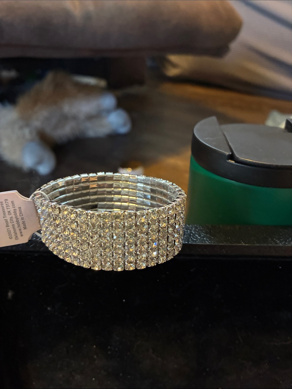 Rhinestone Stretch Bracelet - Silver Sparkle